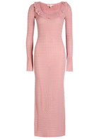 Loveshackfancy Tawnie Fine-knit Midi Dress Pink