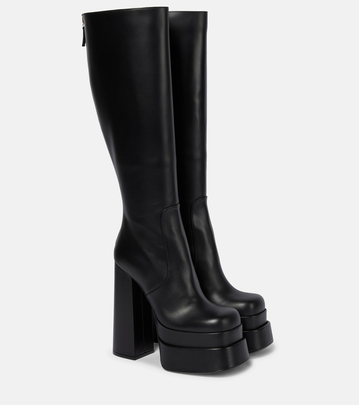 Versace - Leather platform knee-high boots Versace
