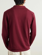 Mr P. - Colour-Block Cotton Polo Shirt - Burgundy