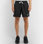 Nike - Flow Wide-Leg Logo-Embroidered Shell Drawstring Shorts - Black