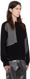 HELIOT EMIL Black & Gray Deconstructed Sweater