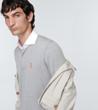 Brunello Cucinelli - Embroidered cotton polo top