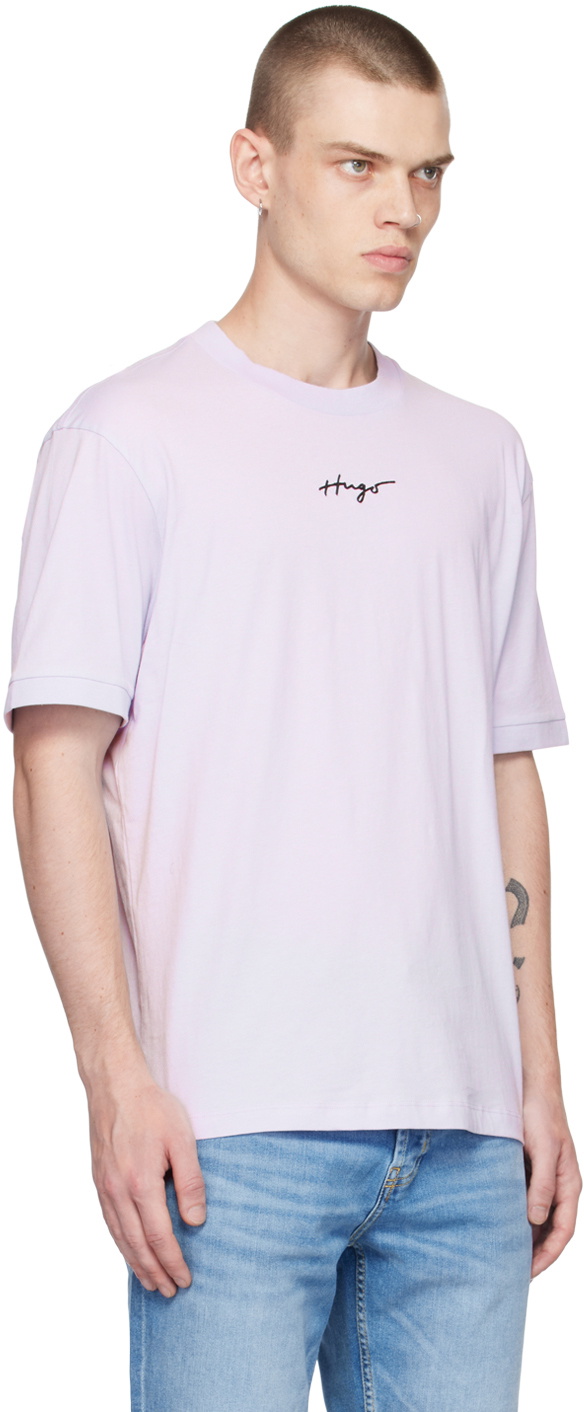 Hugo Purple Embroidered T-Shirt