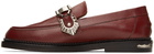 Toga Virilis Burgundy Pebbled Leather Loafers