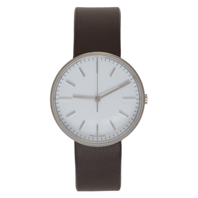 Uniform Wares Brown and White Leather M37 Watch