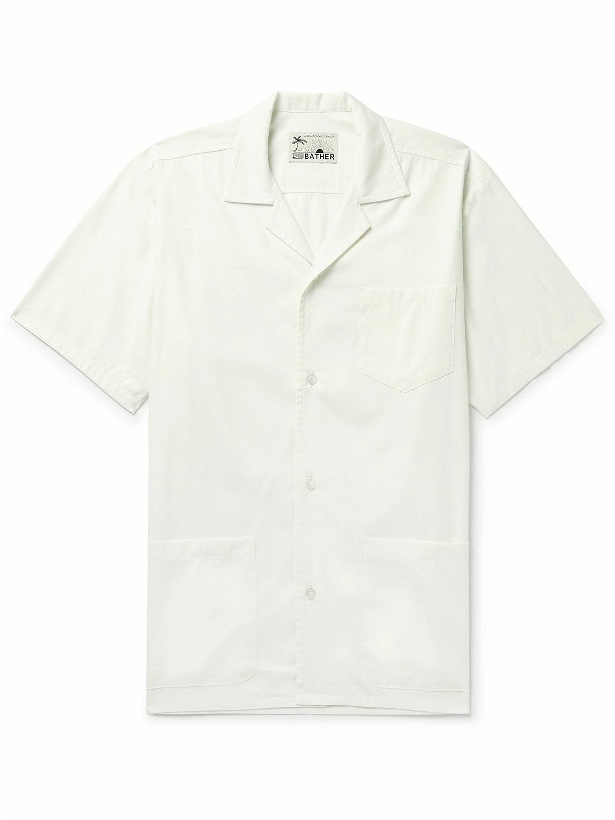Photo: Bather - Traveler Camp-Collar Cotton-Blend Poplin Shirt - White