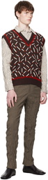Bottega Veneta Brown Cotton Jacquard Matches Vest