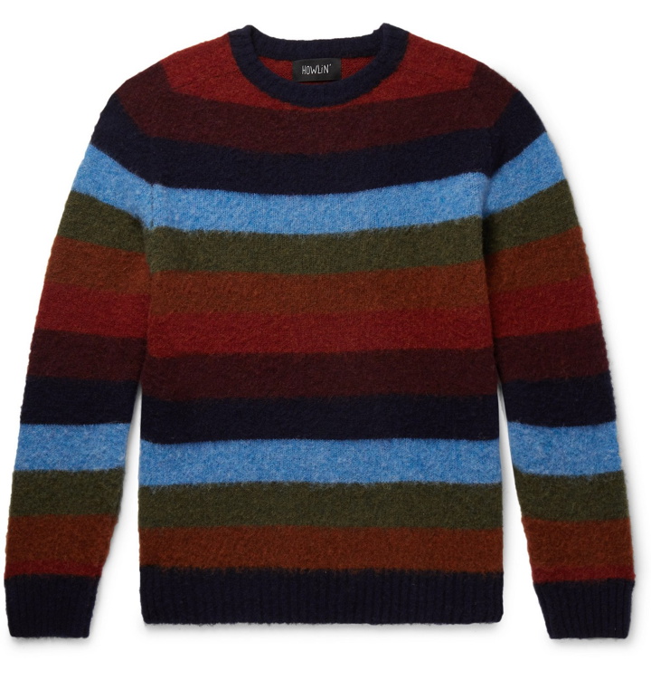 Photo: Howlin' - Striped Brushed-Wool Sweater - Blue