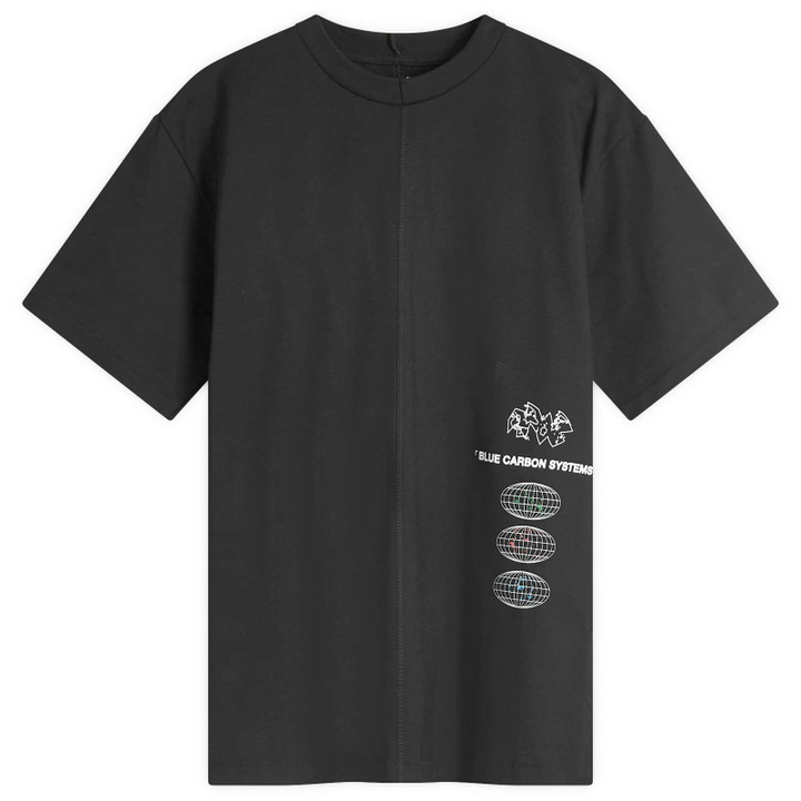Photo: Space Available Men's Blue Carbon Systems Infographic T-Shirt in Black