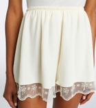 Simone Rocha Lace-trimmed satin shorts