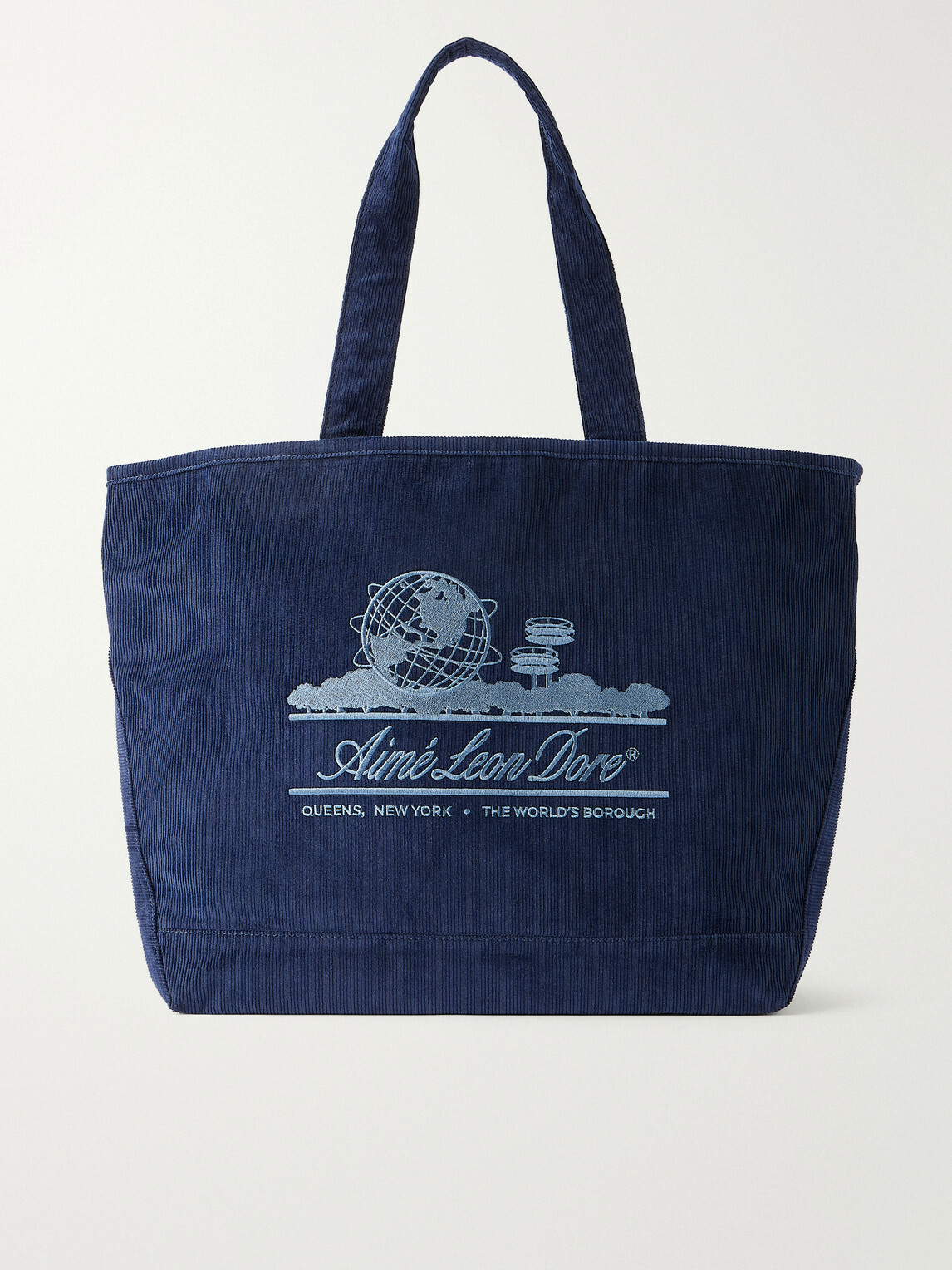 Aimé Leon Dore - Logo-Embroidered Cotton-Corduroy Tote - Blue
