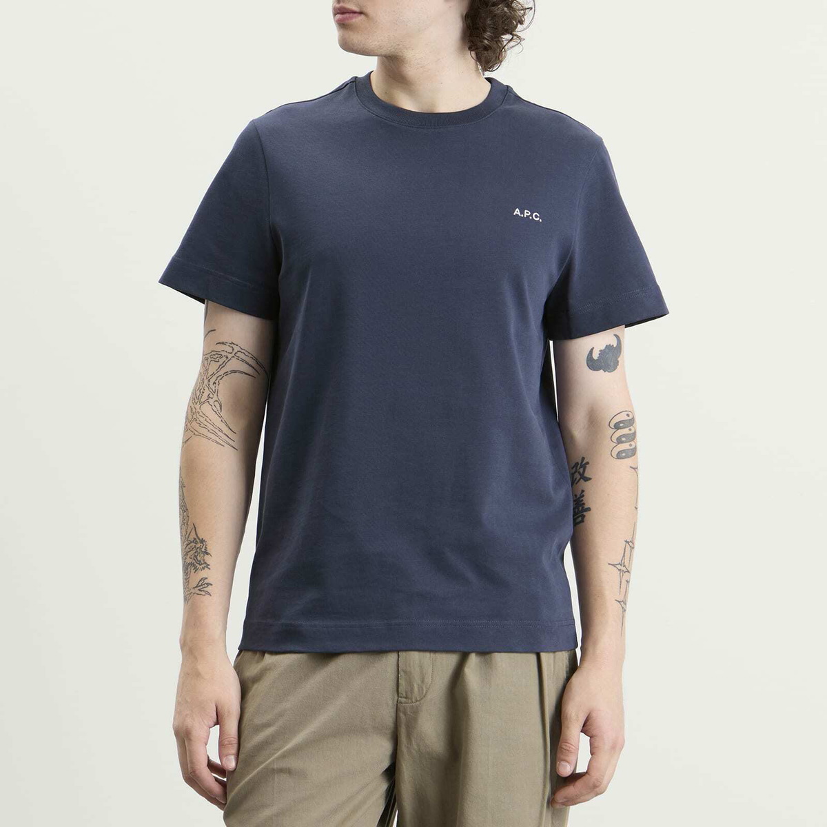 A.P.C. Men's Oliver Heavyweight T-Shirt in Dark Blue