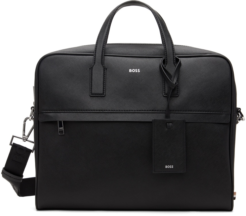 Photo: BOSS Black Structured Document Logo Lettering Briefcase
