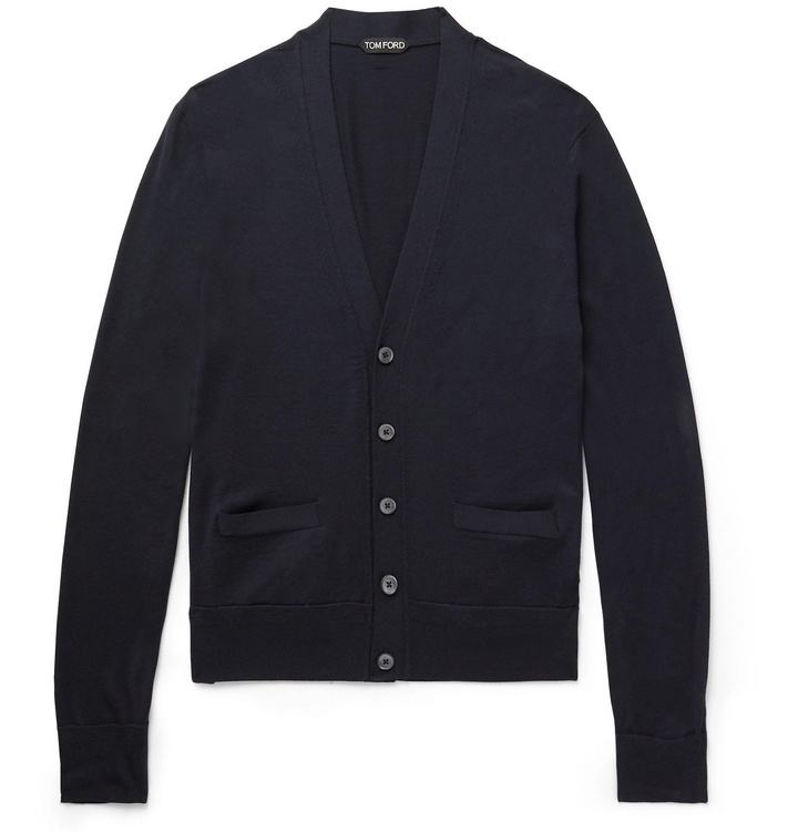 Photo: TOM FORD - Slim-Fit Wool Cardigan - Blue