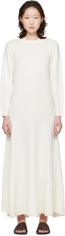 Photo: Loulou de Saison White Silk Linen Knit Maxi Dress