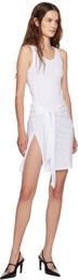 Coperni White Knotted Jersey Minidress