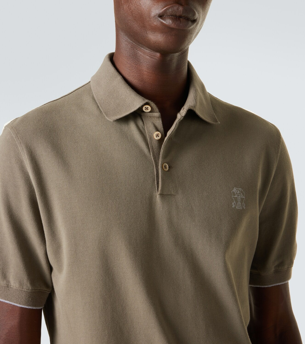 Brunello Cucinelli Logo cotton piqué polo shirt