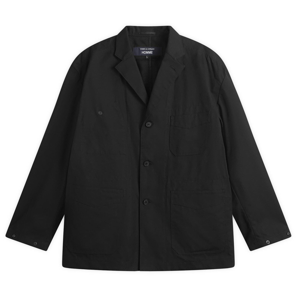 Comme des Garçons Homme Men's Cotton Yarn Dyed Jacket in Black
