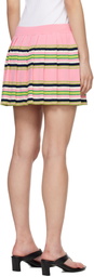 Casablanca Pink Striped Pleated Miniskirt