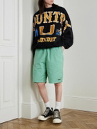 KAPITAL - Easy Wide-Leg Belted Cotton-Twill Shorts - Green