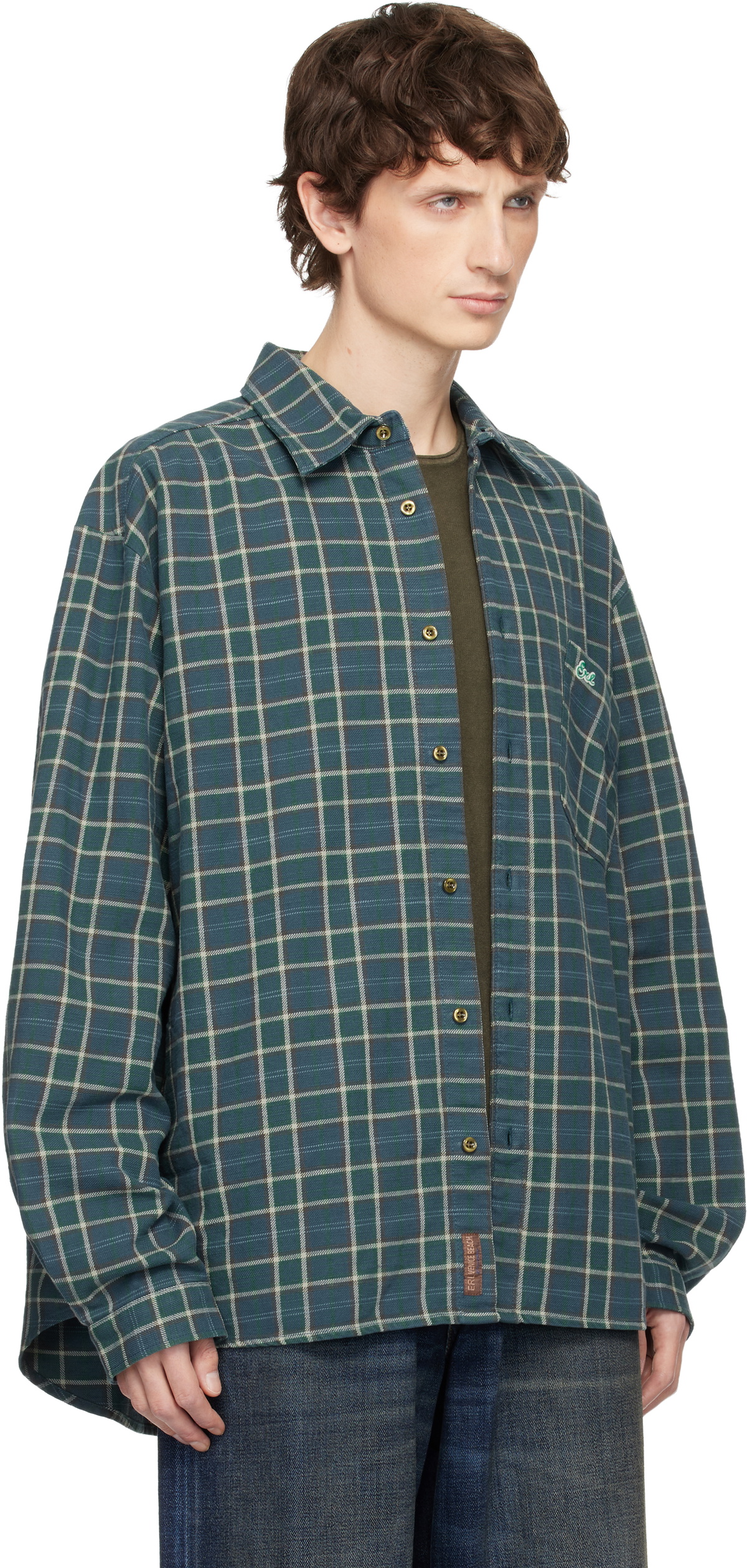 ERL Green Plaid Shirt