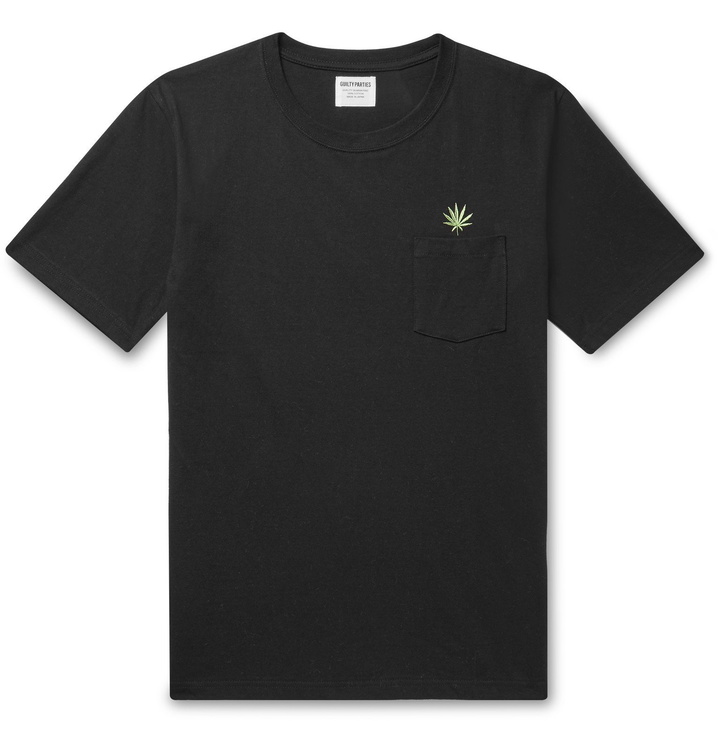 Photo: Wacko Maria - Embroidered Cotton-Jersey T-Shirt - Black