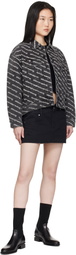Alexander Wang Black Falling Back Logo Denim Jacket