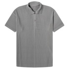 Homme Plissé Issey Miyake Men's Pleated Polo Shirt in Warm Grey