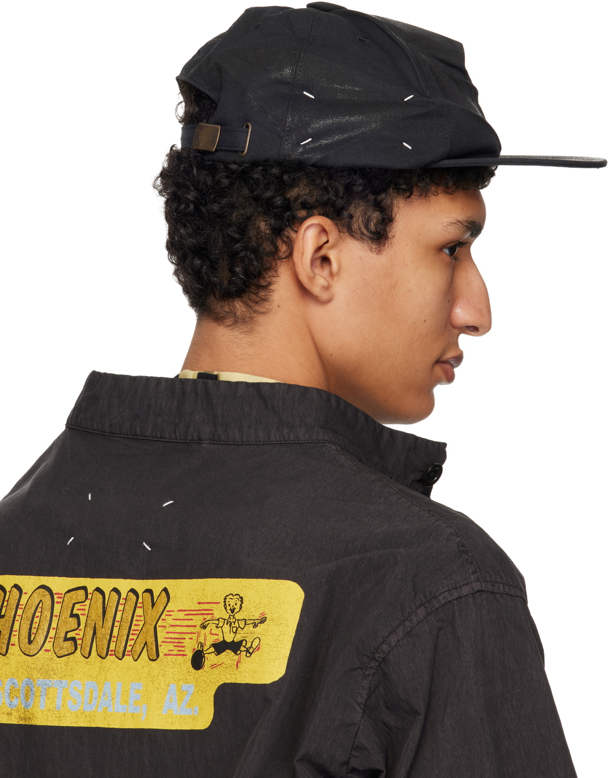 Maison Margiela Black Coated Cotton Cap