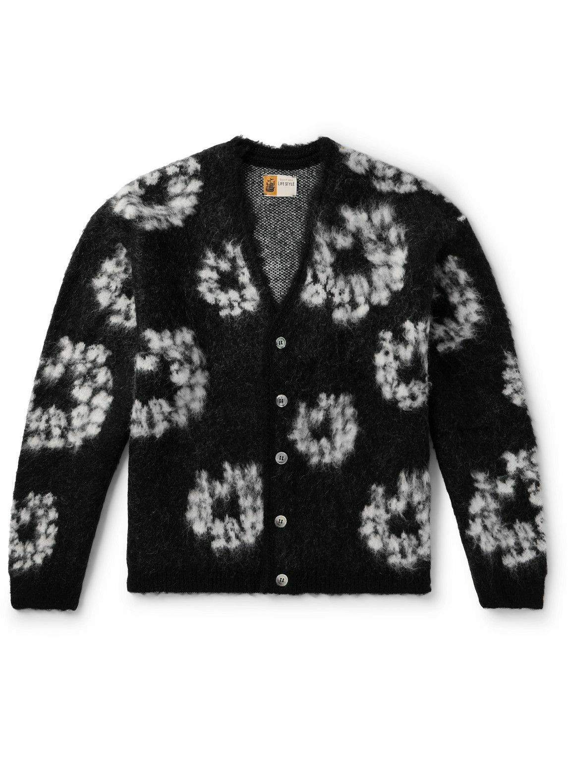 SAINT Mxxxxxx - Denim Tears Jacquard-Knit Cardigan - Black SAINT