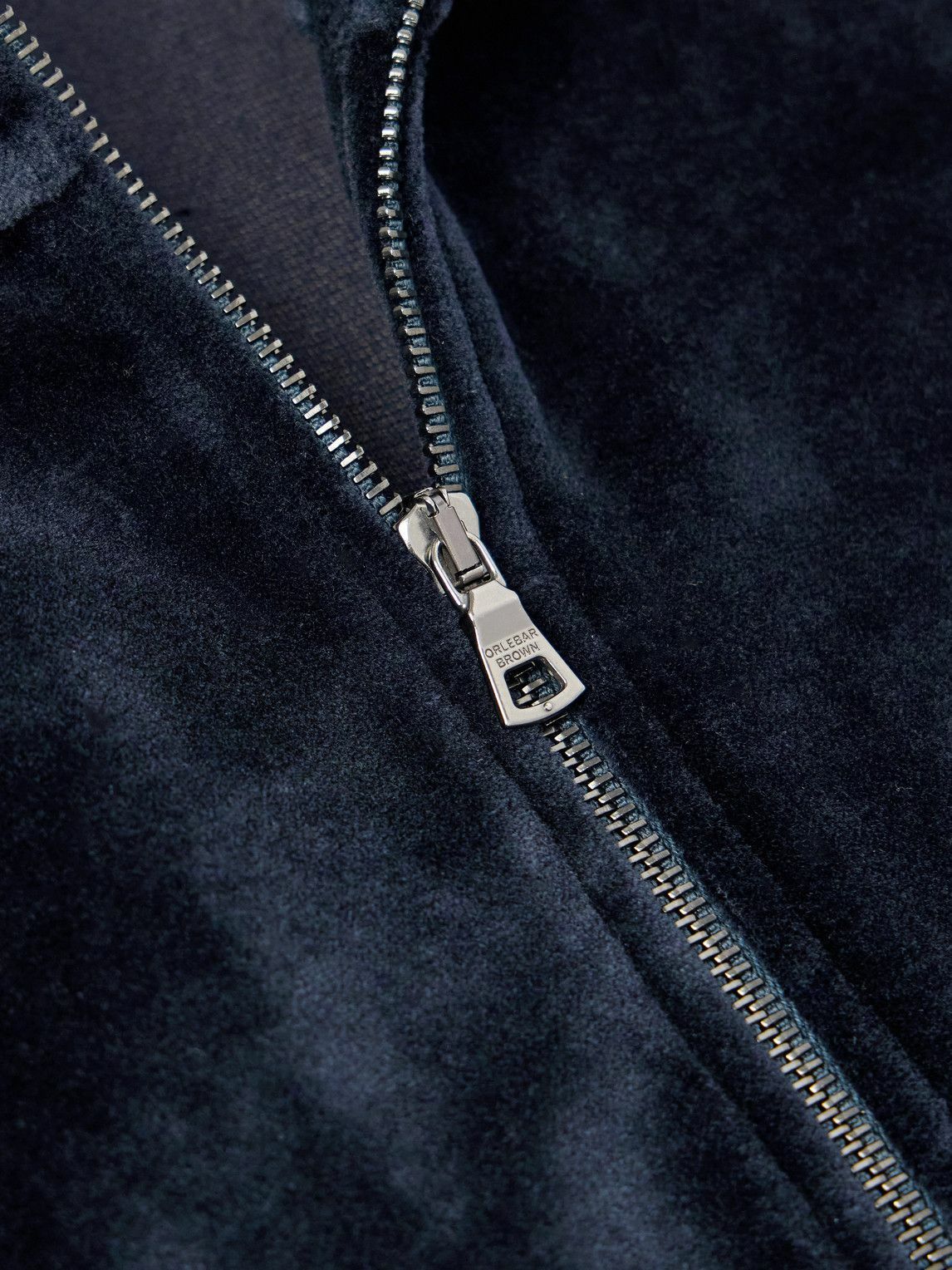 Orlebar Brown - Cassian Cotton-Blend Velour Track Jacket - Blue
