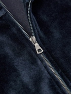 Orlebar Brown - Cassian Cotton-Blend Velour Track Jacket - Blue