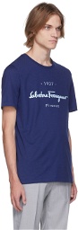 Salvatore Ferragamo Blue Logo T-Shirt