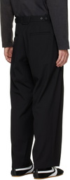 Solid Homme Black Pleated Wool Trousers