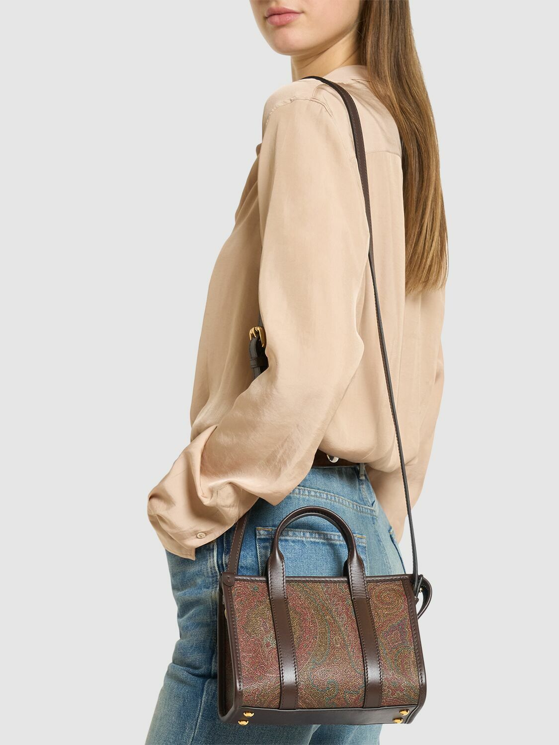 ハンドバッグ ETRO TOP HANDLE BAGS BROWN ETRO Small Bauletto Arnica Top Handle Bag Etro