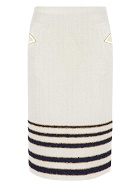 Valentino V Logo Tweed Midi Skirt