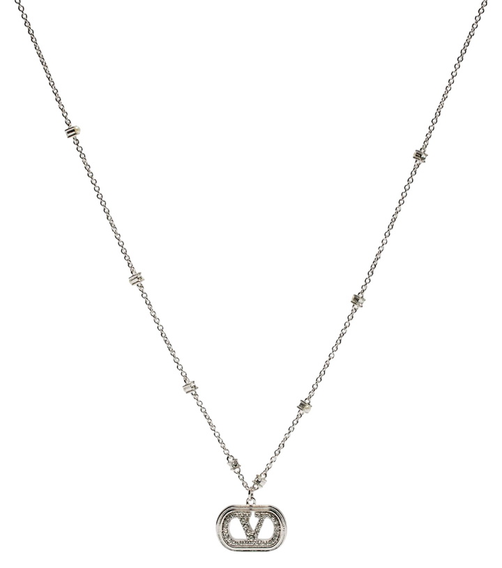 Photo: Valentino Ovalette VLogo embellished necklace