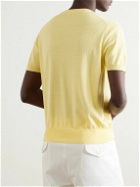 Canali - Cotton and Silk-Blend T-Shirt - Yellow