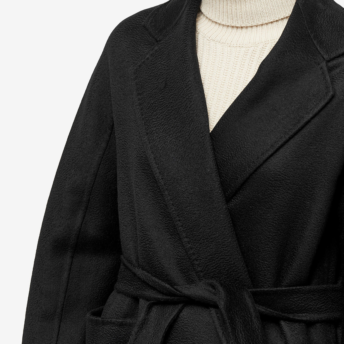 コート MAX MARA Black Cashmere Ludmilla Coat Ludmilla cashmere wrap coat in black - Max Mara | Mytheresa
