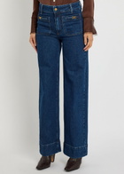 Paige Sasha Wide-leg Jeans Dark Blue
