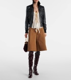 Chloé Pleated cotton canvas Bermuda shorts
