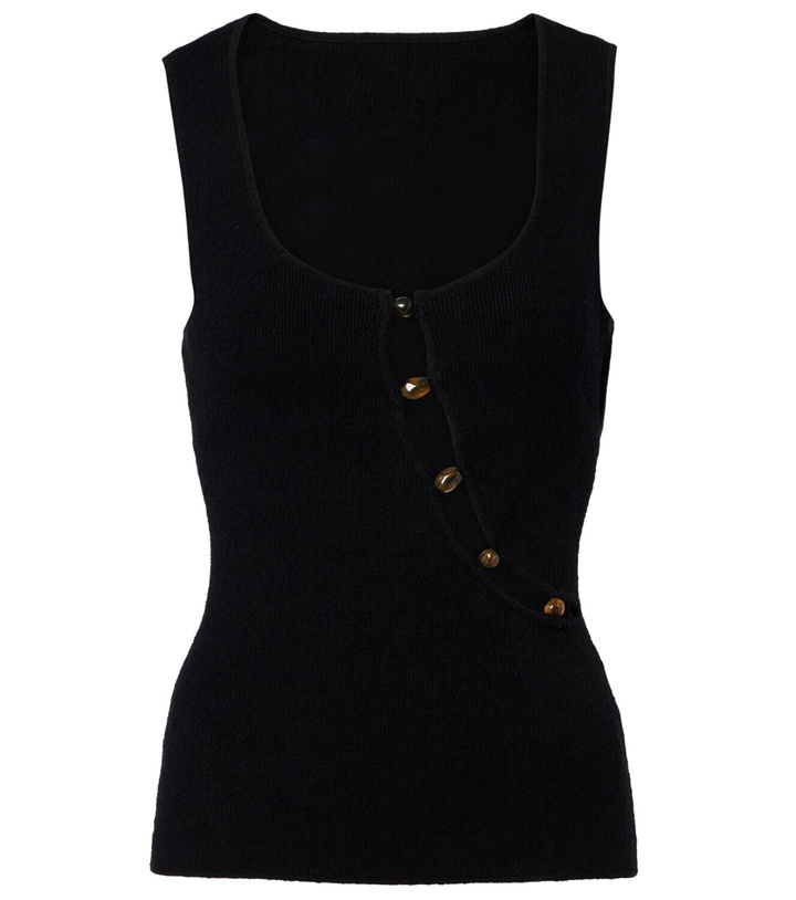 Photo: SIR Chiara cutout cotton-blend bouclé tank top