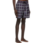 Burberry Navy Check Swim Shorts