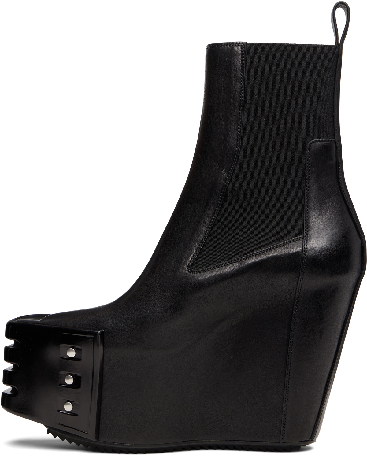 靴 GRILLED WEDGE BEATLE BLACK 42 RU01E5848 Rick Owens Black Grilled Wedge Beatle Chelsea Boots Rick Owens