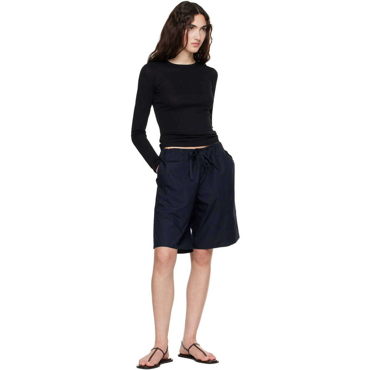 FLORE FLORE Black Olivia Longsleeve T-shirt