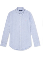 POLO RALPH LAUREN - Button-Down Collar Striped Linen Shirt - Blue