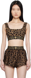 Versace Underwear Brown Greca Border Bralette