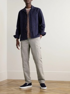 Mr P. - Samuel Straight-Leg Garment-Dyed Cotton-Twill Cargo Trousers - Gray