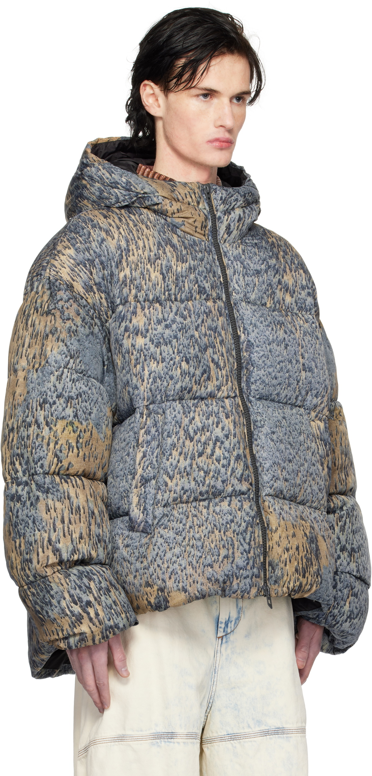 Diesel Blue & Brown W-Bogaert Puffer Jacket Diesel