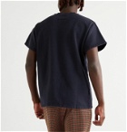 4SDesigns - Fleece-Back Cotton and Wool-Blend T-Shirt - Blue